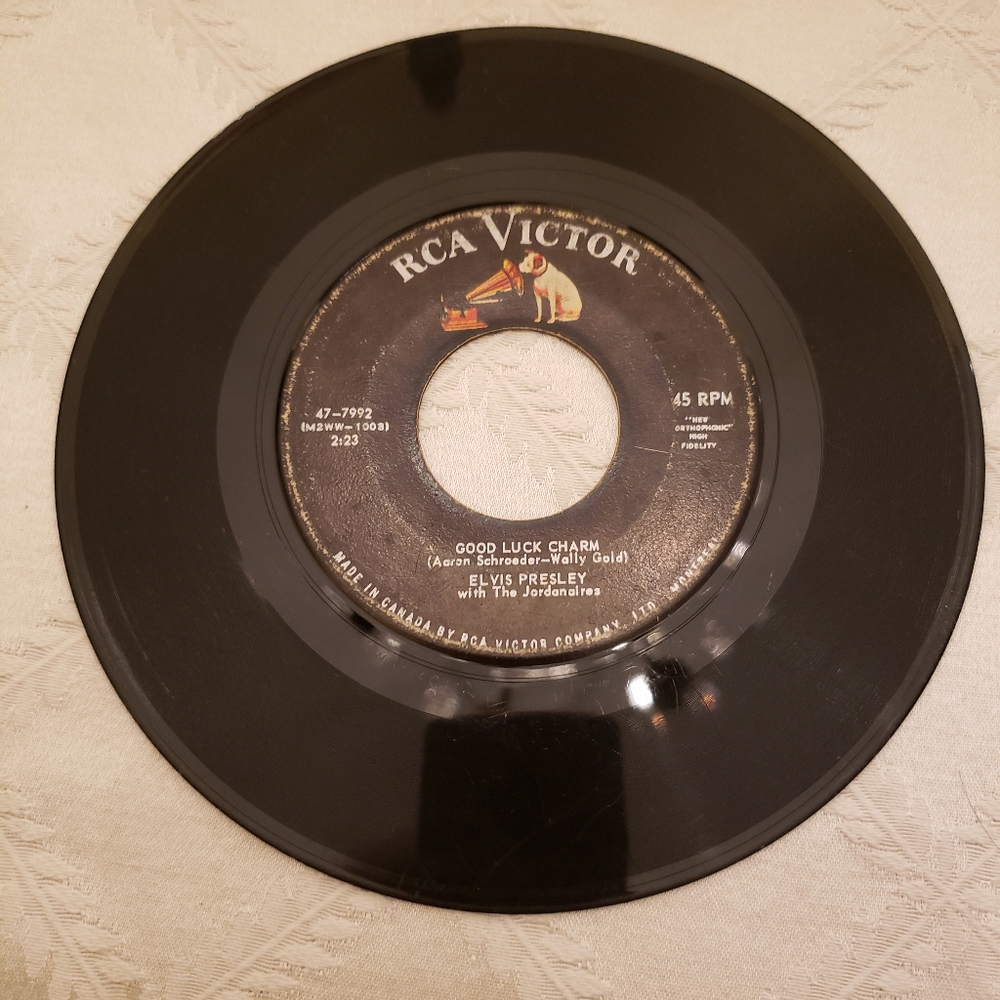 Elvis Presley 45 rpm vinyl record.